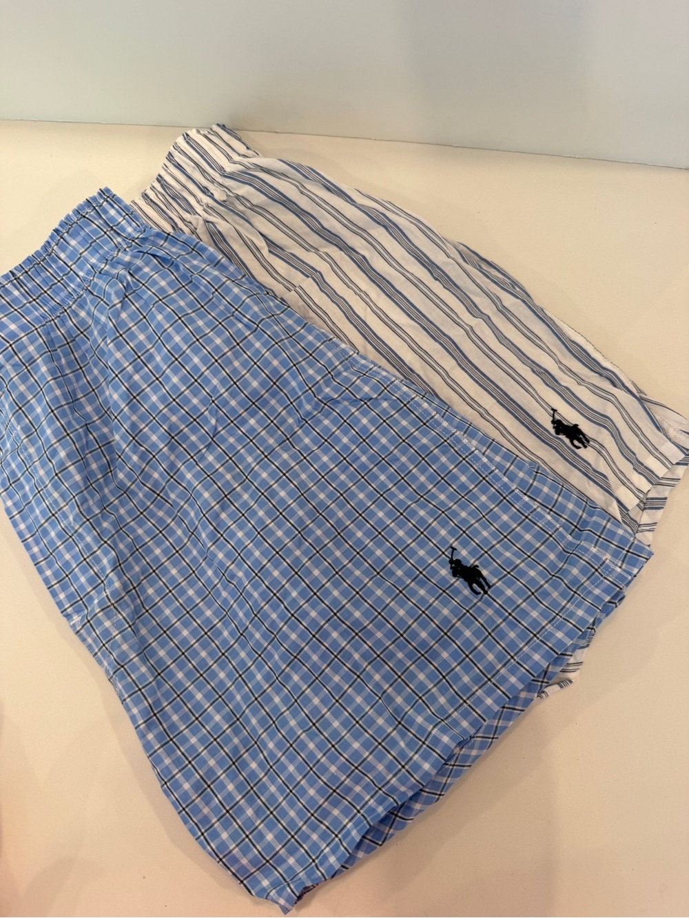 Set 2 Polo Ralph Lauren Boxer Shorts Sz S Plaid Striped Preppy NWOT Classic Fit